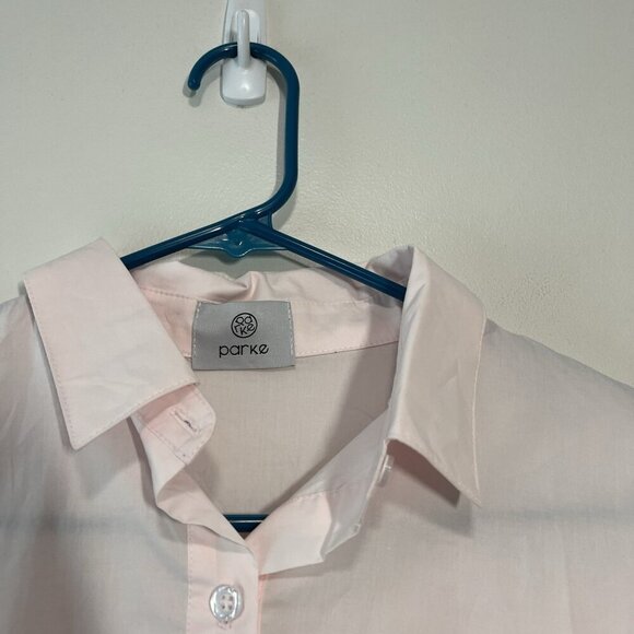 Parke Pink Cotton Long Sleeve Button Front Polo Romper Size Small - Picture 2 of 7